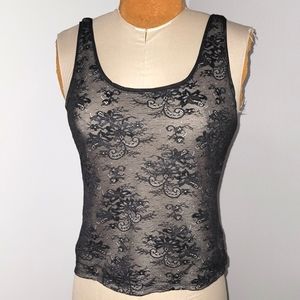Soma camisole black lace on tan lining - Soma Sz 1